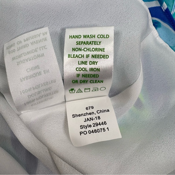 LILLY PULITZER Floral Tropical Print Long Sleeve Midi Dress BLUE / SIZE 8 - Picture 14 of 14